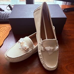 Coach Arlene Pebble Grain Leather Chalk Moccasin